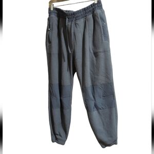 Gray Woods Jogging Pants Fleece Lined Elastic Waist Pockets Knee Pads Comfort